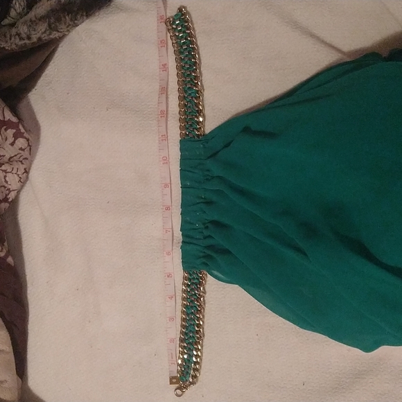 BeBe Elegant Chain Halter Backless Silky Sheer Dress - Picture 5 of 10